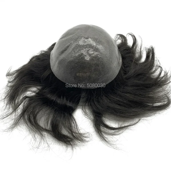 Wigs for men with thin skin, Remy hair, thick PU base - Image 4