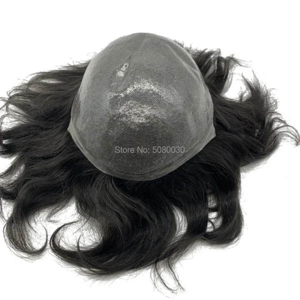 Wigs for men with thin skin, Remy hair, thick PU base - Image 3