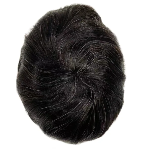 Wigs for Men: Durable Mono Toupee with Indian Human Hair System - Image 5