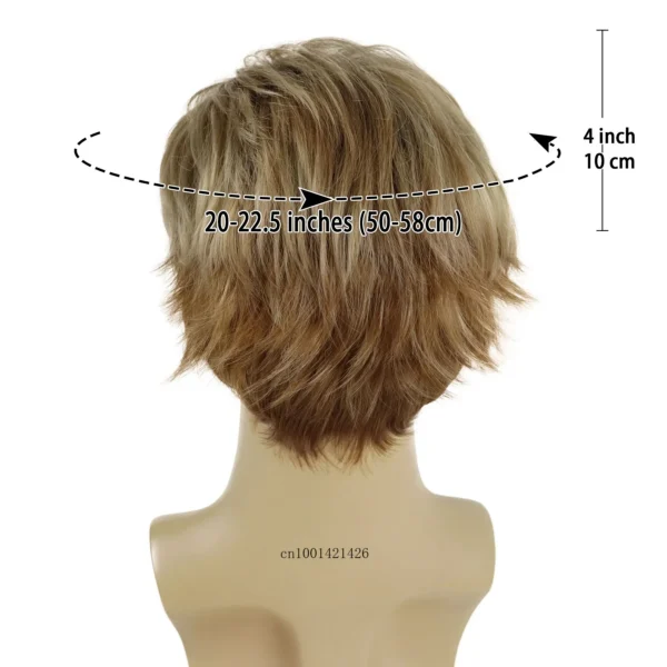 Fashionable Wigs for Men: Short Ombre Synthetic Wig with Bangs - Image 3