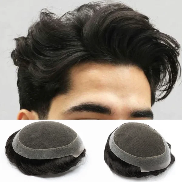 Wigs for Men: Breathable Swiss Lace Human Hair Toupee System