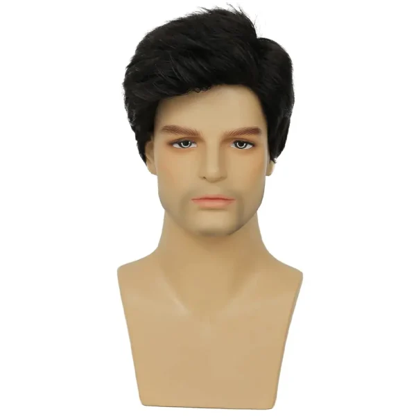 Synthetic Short Wigs for Men - Black Hair Replacement Wig - Image 2