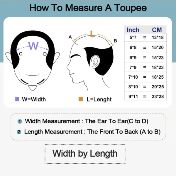 Mens Wigs: French Lace Toupee, 130% Density - Image 6