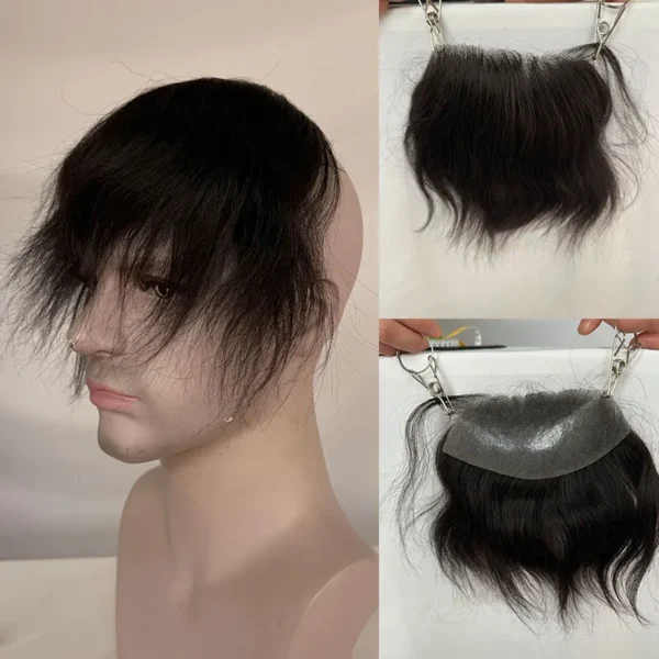 D Style 6-Inch Men's Toupee PU Skin V Loop Hair Replacement System - Image 3