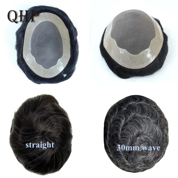 Wigs for Men: Durable Mono Toupee with Indian Human Hair System