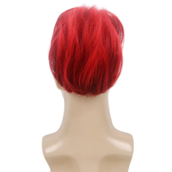 Wigs for Men: Red & Black Halloween Mohawk Short Cosplay Wig - Image 3