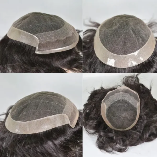 Wigs for Men: 9x7 OCT Lace Toupee with PU, European Hair - Image 3