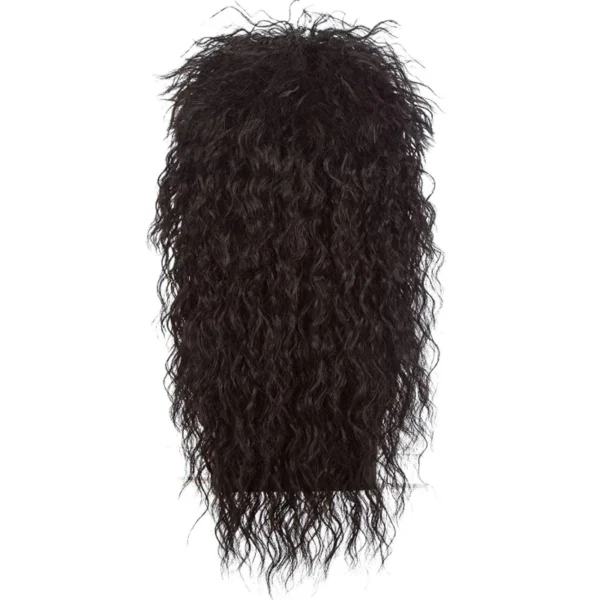 Wigs for Men: Long Synthetic Hair Extension, Black, Punk Style - Image 2