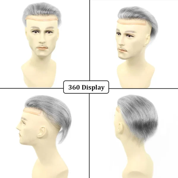 Wigs for Men: 130% Density Mono PU Lace Front Hairpiece - Image 3