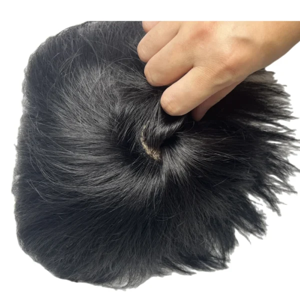 Wigs for Men: Thick Human Hair Toupee, PU Hair Replacement System - Image 4