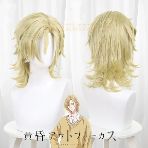 Wigs for Men: Hisashi Otomo Cosplay Blond Short Heat-Resistant