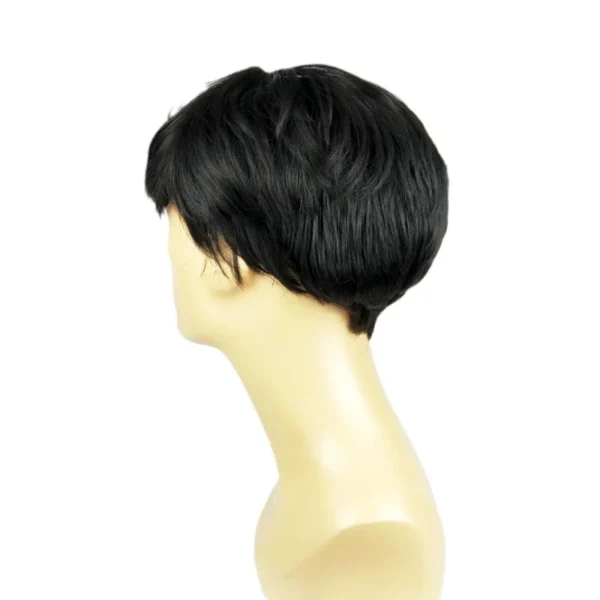 Short black wigs for men, high-temperature silk, full head volume - Image 2