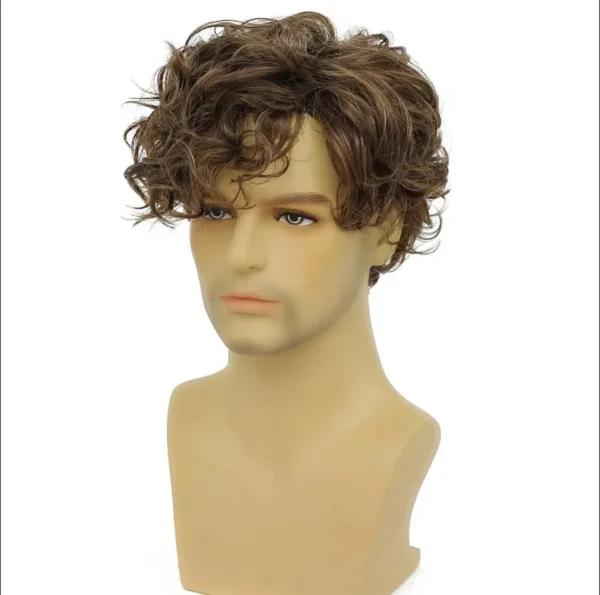 Short Curly Synthetic Wigs for Men: Lightweight, Breathable, Fashionable - Image 2